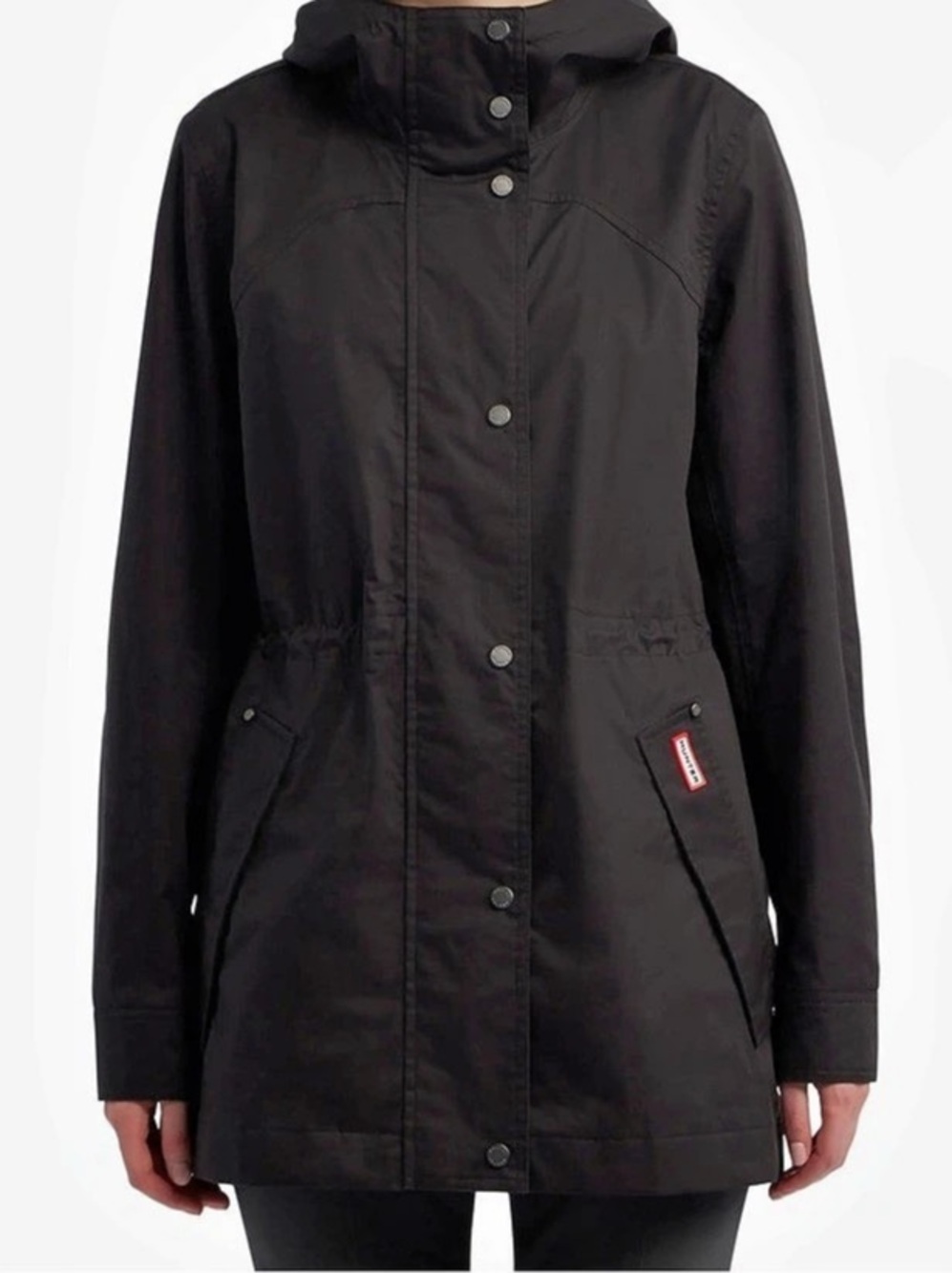 Hunter Women's Water-Resistant Cotton Smock Jacket Black XL